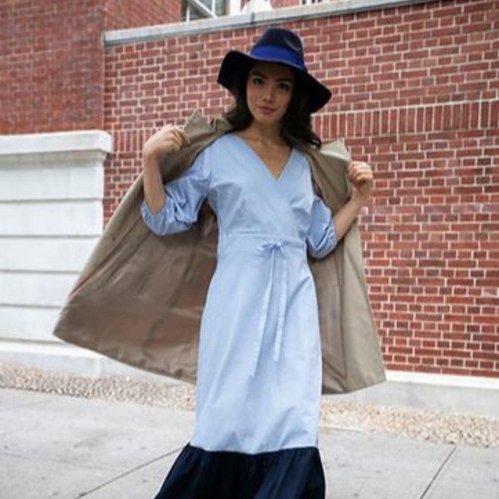 Stripe Ruffle Hem Dress (Dot & Stripe)